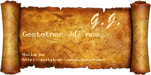Gestetner János névjegykártya