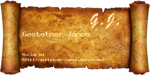Gestetner János névjegykártya
